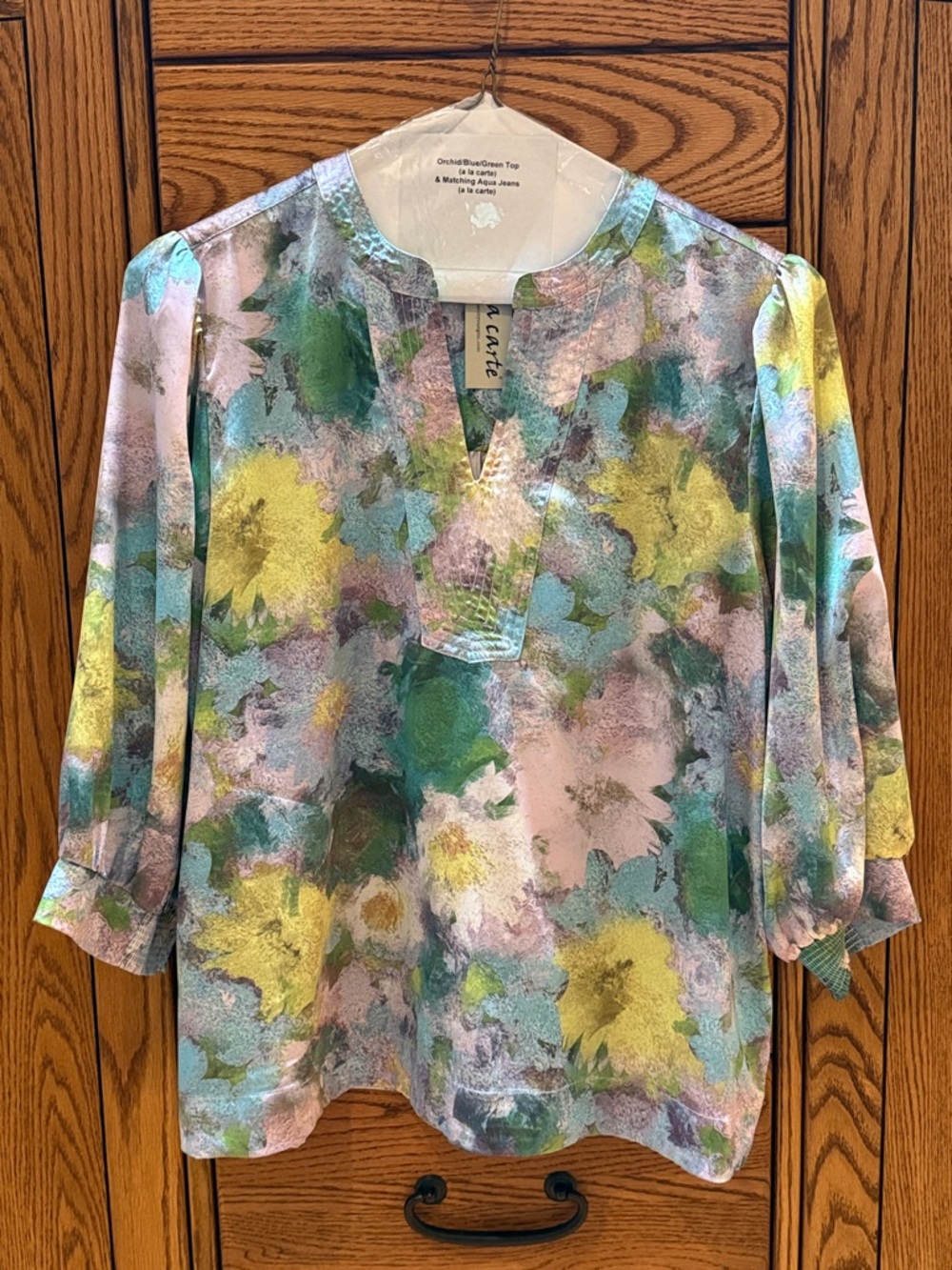Soft Watercolor Floral Blouse - Pastel Multi